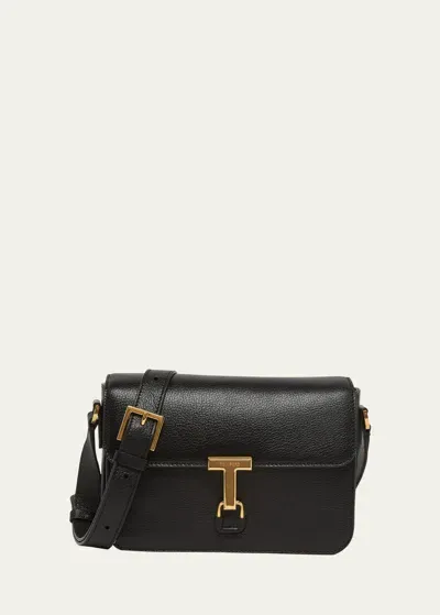 Tom Ford Men's Monarch Grained Leather Messenger Bag In Black