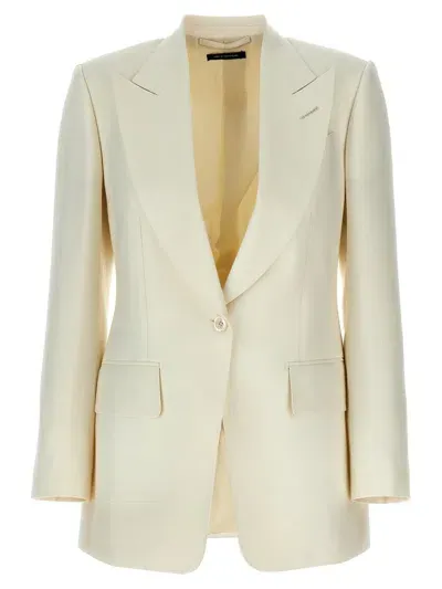 Tom Ford Single-breasted Blazer In White