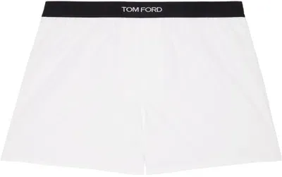 Tom Ford Stretch-cotton Boxer Shorts In Weiss