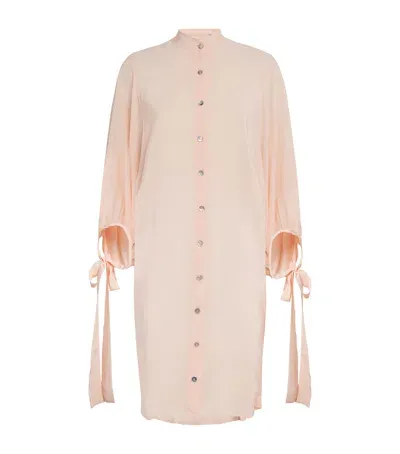 Torlowei Silk Amina Shirt Dress In Pink