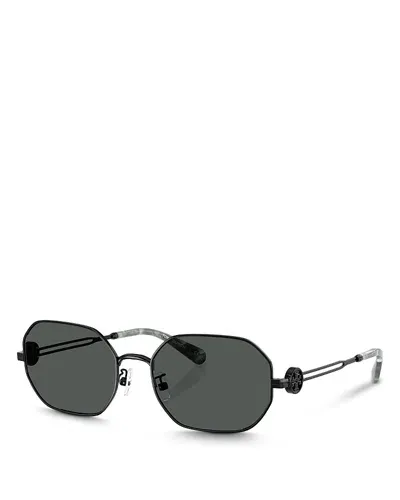 Tory Burch Miller Oval Sunglasses, 55mm In Shiny Black