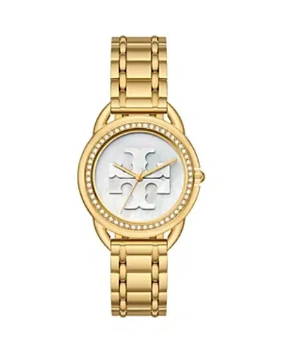 Tory Burch The Miller Watch, 34mm In White/gold