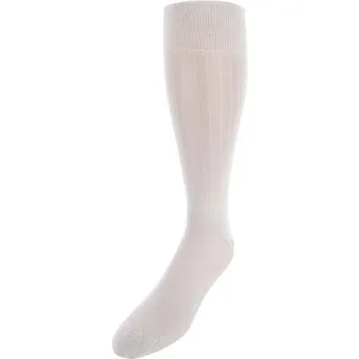 Trafalgar Jasper Mercerized Cotton Ribbed Mid-calf Solid Color Socks In Tan