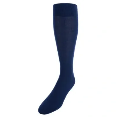 Trafalgar Sutton Over The Calf Fine Merino Wool Socks In Navy