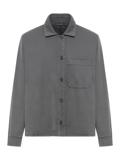 Transit Stretch Cotton Satin Jacket/shirt In Grey