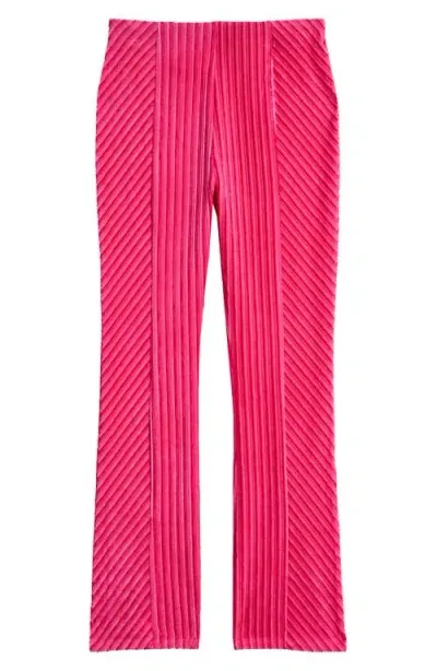 Truce Kids' Rib Velour Flare Pants In Pink