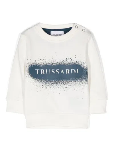 Trussardi Junior Babies' Logo-print Sweatshirt In Neutrals