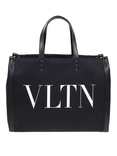 Valentino Garavani Canvas Tote Bag In Black