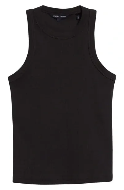 Veronica Beard Jordyn Stretch Cotton Rib Tank In Black