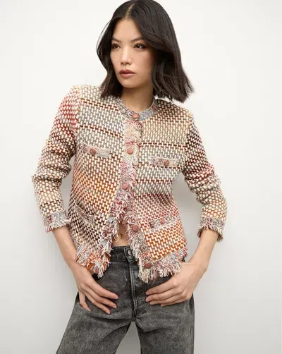 Veronica Beard Sariyah Knit Jacket In Red Multi