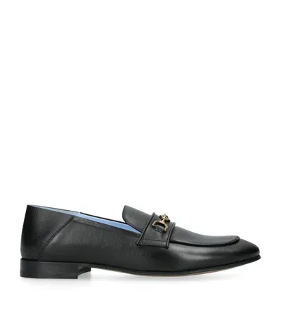 Versace Leather Medusa Loafers In Black