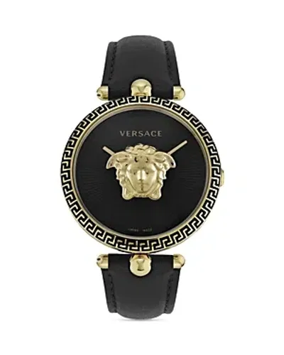 Versace Palazzo Empire Leather Watch In Gold