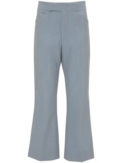 Victoria Beckham Cropped Flared Trousers In Blue