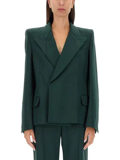 Victoria Beckham Jacket With Pointed Shoulders In Green