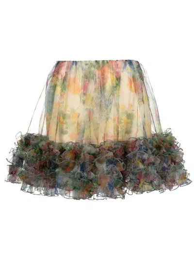 Viktor & Rolf Blooming Summer Frill Mini Skirt In Yellow