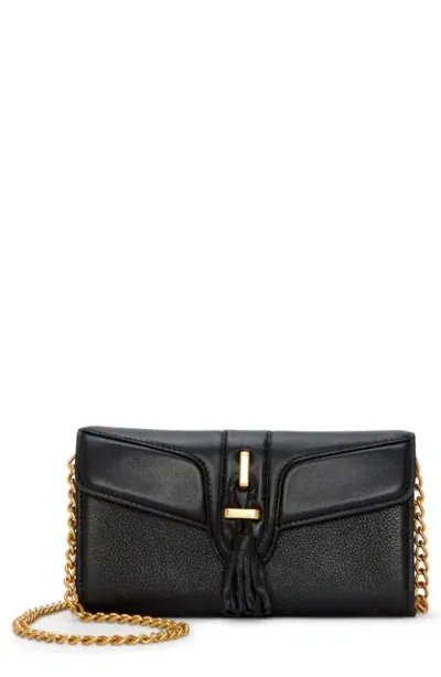 Vince Camuto Maecy Leather Wallet On A Chain In Black