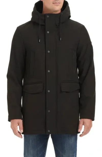 Vince Camuto Water Resistant Hooded Coat In Black