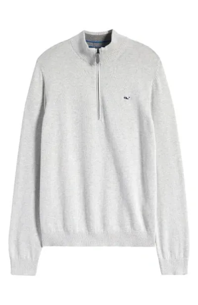 Vineyard Vines Kids' Boathouse Half Zip Cotton Sweatshirt In Light Gray Heather