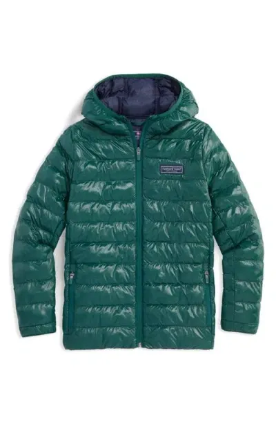 Vineyard Vines Kids' Packable Recycled Nylon Puffer Jacket In Charleston Green