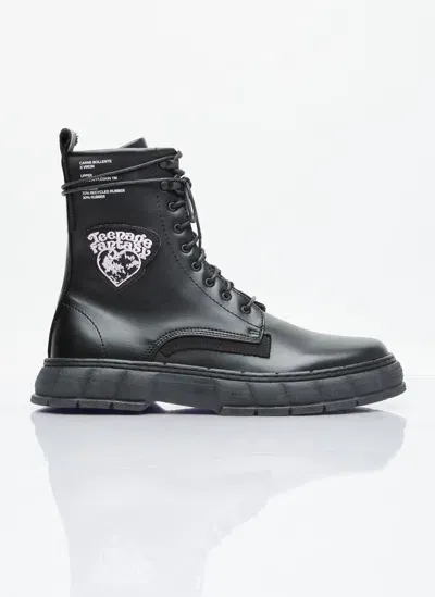 Viron X Carne Bollente 1992 Appleskin Boots In Black