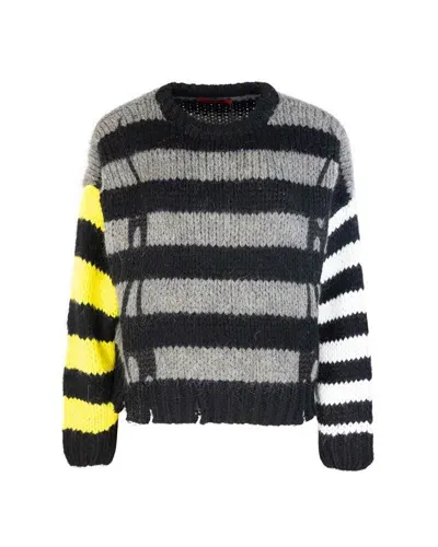 Vision Of Super Maglione Multicolor Stripes In Black