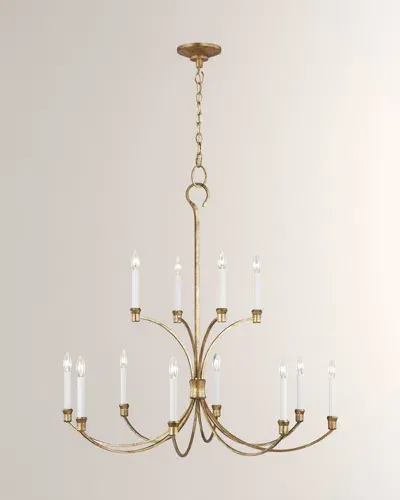 Visual Comfort Studio 12 - Light Chandelier Westerly By Chapman & Myers In Antique Gild