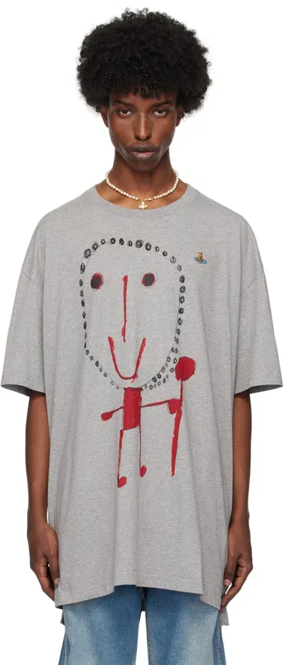 Vivienne Westwood Gray Revere The Residence Edition Beth Print Oversized T-shirt In Aw24-p001