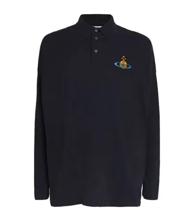 Vivienne Westwood Logo-embroidered Polo Shirt In Aw24-navy