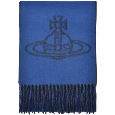 Vivienne Westwood Logo Scarf Blue