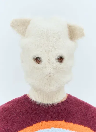 Walter Van Beirendonck Animal Balaclava In White