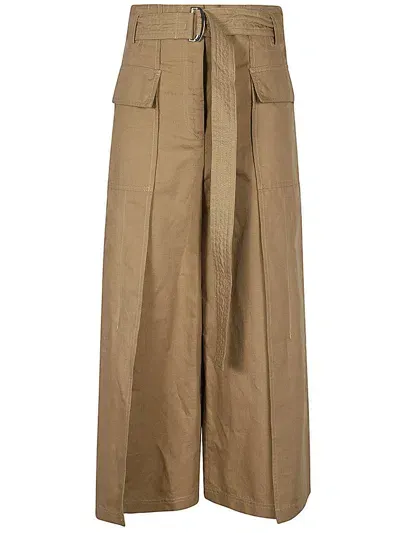 Weekend Max Mara Belted Flared Trousers In Multi