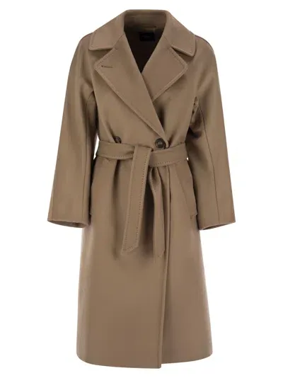 Weekend Max Mara Resina Wool Drap Coat In Brown