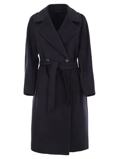 Weekend Max Mara Resina - Wool Drap Coat In Blue