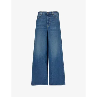 Weekend Max Mara Womens Vy Wide-leg Denim Jeans In Blue