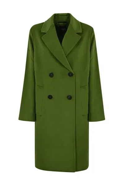 Weekend Max Mara Zum Coat In Wool Drap In Pistacchio