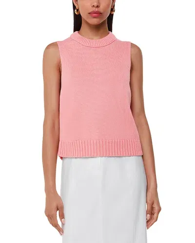 Whistles Indie Rib Detail Tank Top In Pink