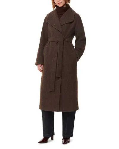 Whistles Morgan Funnel Neck Coat In Taupe