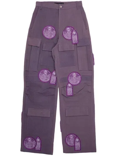 Who Decides War Patch-detail Trousers In Purple