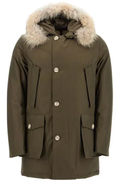 Woolrich Parka Arctic In Ramar Cloth Con Pelliccia In Khaki