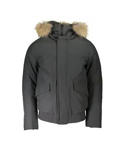 Pre-owned Woolrich Langarmelige Kapuzenjacke Mit Abnehmbarem Fell Und Logo - Jackets - In Gray