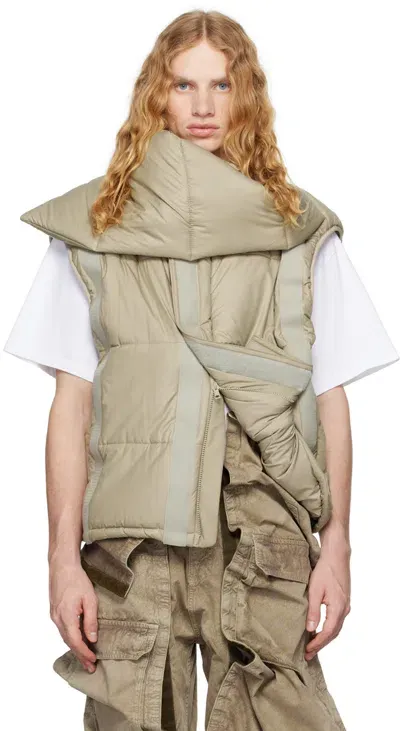 Y/project Beige Velcro Puffer Vest In Sand