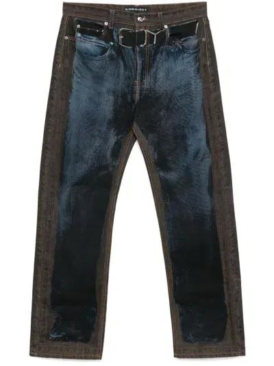 Y/project Trompe L'oeil-print Jeans In Blue