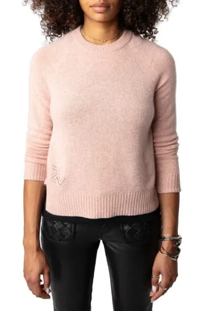 Zadig & Voltaire Sourcy Cashmere Raglan-sleeve Sweater In Sweet