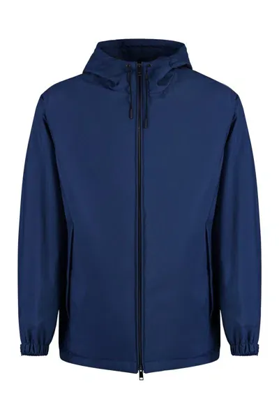 Zegna Nylon Windbreaker-jacket In Blue