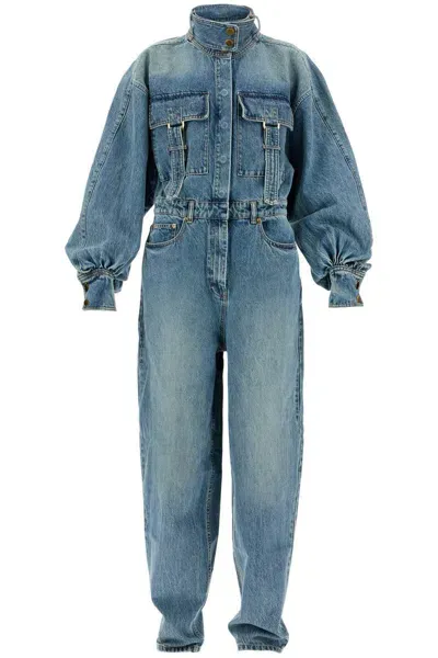 Zimmermann Denim Illustration Overall Jumpsuit In Blue