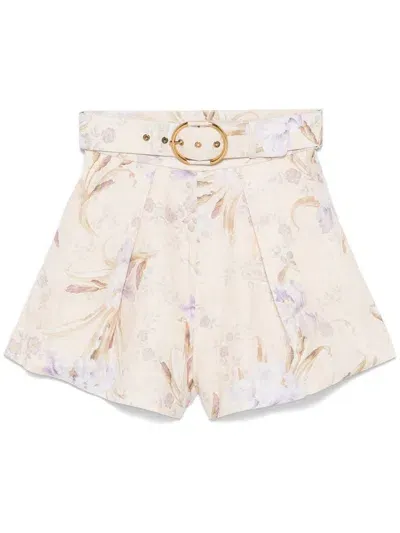 Zimmermann Eden Shorts In Beige