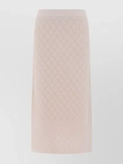 Zimmermann Pointelle-knit Wool Midi Skirt In Pink