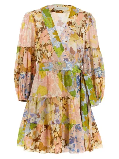 Zimmermann Pop Wrap Dresses Multicolor In Patch Floral