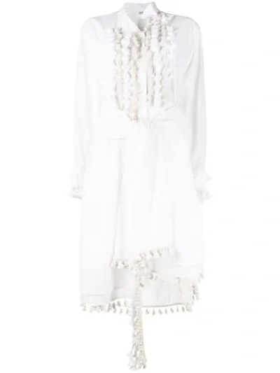 Loewe Embellished Cotton-blend Dress In White