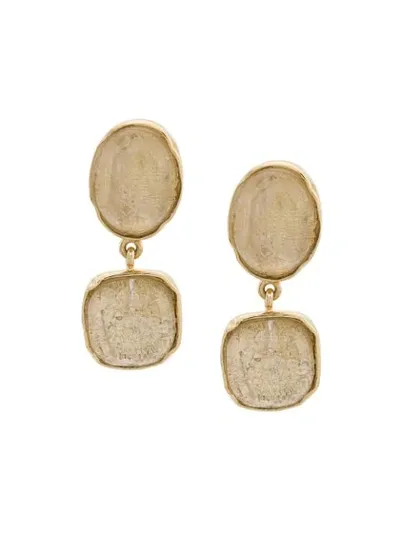 Goossens Cabochons Clip Earrings In Gold